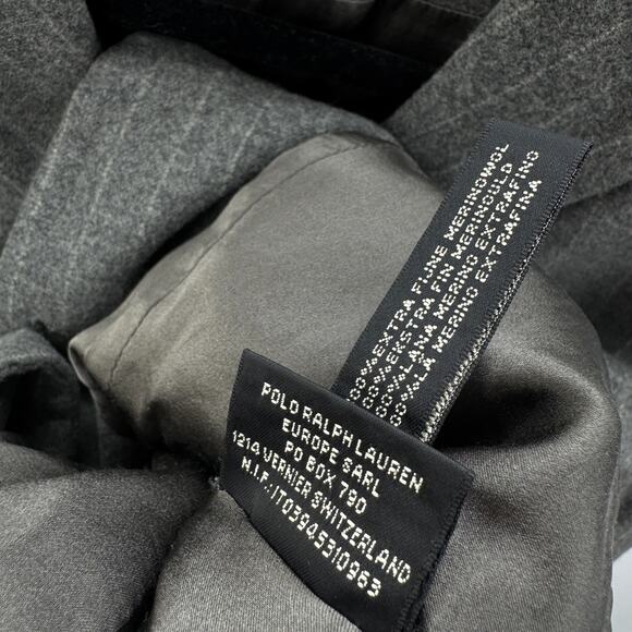 Ralph Lauren Black Label Blazer‎ 100% Merino Wool Pinstripe Women's Size 8 Gray - Picture 7 of 7